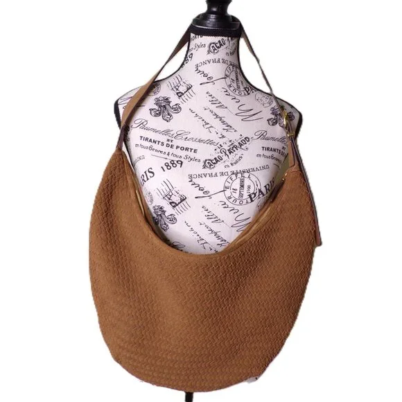 🆕MADEWELL Essentials Curve Suede Woven Shoulder Bag Brown - Picture 13 of 14